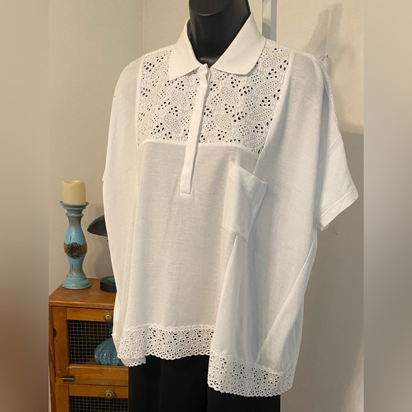 The Kooples Sport Tops - ✨3 for $30 Kooples SPORT Piquet Jersey & Lace Top. Color: White. Size: XS/S